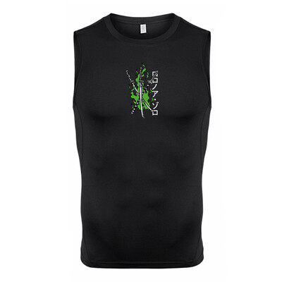 Cămașă de compresie fără mâneci cu grafică pentru bărbați, cu uscare rapidă, maiuri elastice, pentru antrenament de gimnastică, pentru alergare, maiouri de bază.