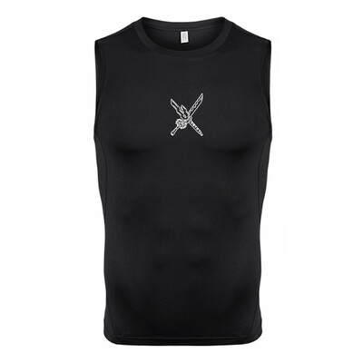 Grafisks bezpiedurkņu kompresijas krekls vīriešiem Vasaras Athletic Ātri Dry Elastīgi Topi Sporta zāle Treniņiem Skriešanas vestu pamatnes