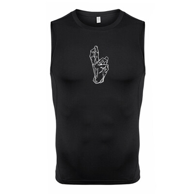 Grafisks bezpiedurkņu kompresijas krekls vīriešiem Vasaras Athletic Ātri Dry Elastīgi Topi Sporta zāle Treniņiem Skriešanas vestu pamatnes