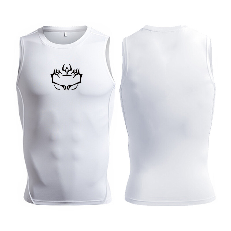 Grafisks bezpiedurkņu kompresijas krekls vīriešiem Vasaras Athletic Ātri Dry Elastīgi Topi Sporta zāle Treniņiem Skriešanas vestu pamatnes