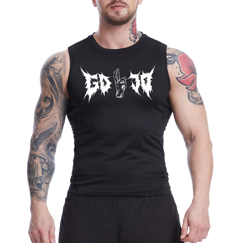 Grafisks bezpiedurkņu kompresijas krekls vīriešiem Vasaras Athletic Ātri Dry Elastīgi Topi Sporta zāle Treniņiem Skriešanas vestu pamatnes