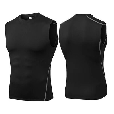 Tricou mai subțire fără mâneci pentru bărbați, elastic, fără mâneci, vară, cu uscare rapidă, respirabil, sport, fitness, baschet, ciclism