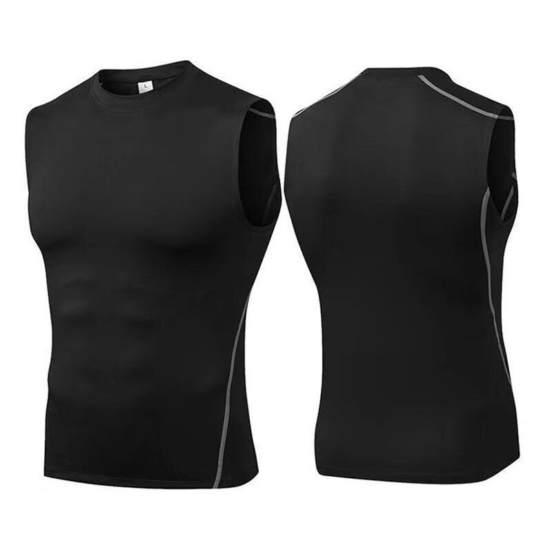 Tricou mai subțire fără mâneci pentru bărbați, elastic, fără mâneci, vară, cu uscare rapidă, respirabil, sport, fitness, baschet, ciclism