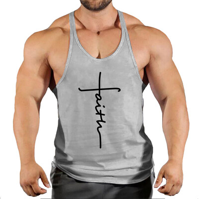 Zīmolu sporta zāle Apģērbi Kokvilnas Singlets Canotte Bodybuilding Stringer Tank Top Vīriešu Fitnesa Krekls Muskuļu Puiši Bezpiedurkņu Veste Tanktop
