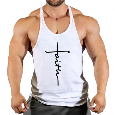 Zīmolu sporta zāle Apģērbi Kokvilnas Singlets Canotte Bodybuilding Stringer Tank Top Vīriešu Fitnesa Krekls Muskuļu Puiši Bezpiedurkņu Veste Tanktop