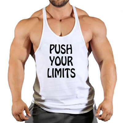 Zīmolu sporta zāle Apģērbi Kokvilnas Singlets Canotte Bodybuilding Stringer Tank Top Vīriešu Fitnesa Krekls Muskuļu Puiši Bezpiedurkņu Veste Tanktop
