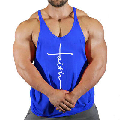 Zīmolu sporta zāle Apģērbi Kokvilnas Singlets Canotte Bodybuilding Stringer Tank Top Vīriešu Fitnesa Krekls Muskuļu Puiši Bezpiedurkņu Veste Tanktop