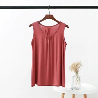 Vestă modală de mărime mare, vară, pentru femei, cu straturi de bază, îmbrăcăminte pentru acasă, îmbrăcăminte interioară, exterioară, top fără mâneci, pentru îmbrăcăminte casual