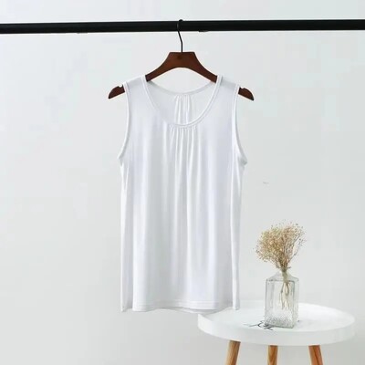 Vestă modală de mărime mare, vară, pentru femei, cu straturi de bază, îmbrăcăminte pentru acasă, îmbrăcăminte interioară, exterioară, top fără mâneci, pentru îmbrăcăminte casual