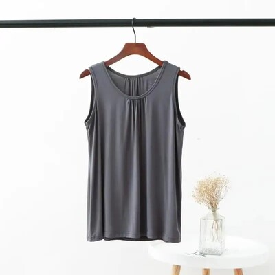Vestă modală de mărime mare, vară, pentru femei, cu straturi de bază, îmbrăcăminte pentru acasă, îmbrăcăminte interioară, exterioară, top fără mâneci, pentru îmbrăcăminte casual