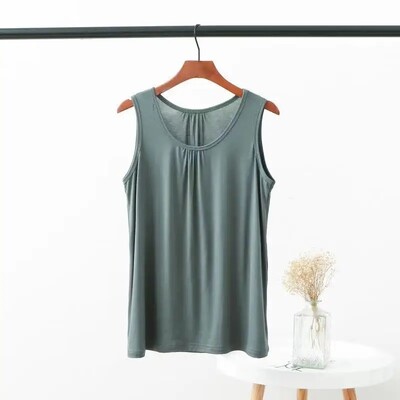 Vestă modală de mărime mare, vară, pentru femei, cu straturi de bază, îmbrăcăminte pentru acasă, îmbrăcăminte interioară, exterioară, top fără mâneci, pentru îmbrăcăminte casual