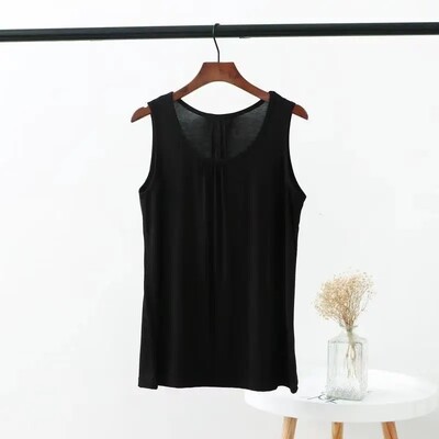 Vestă modală de mărime mare, vară, pentru femei, cu straturi de bază, îmbrăcăminte pentru acasă, îmbrăcăminte interioară, exterioară, top fără mâneci, pentru îmbrăcăminte casual
