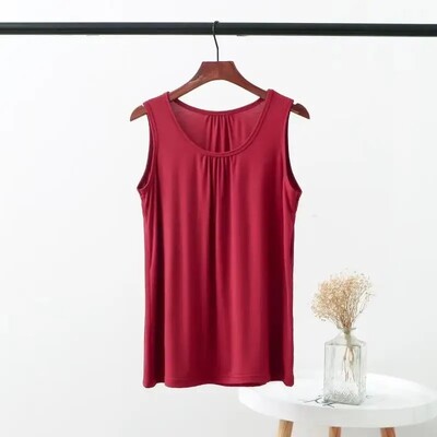 Vestă modală de mărime mare, vară, pentru femei, cu straturi de bază, îmbrăcăminte pentru acasă, îmbrăcăminte interioară, exterioară, top fără mâneci, pentru îmbrăcăminte casual