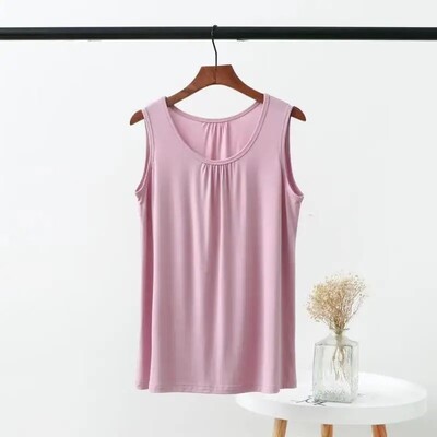 Vestă modală de mărime mare, vară, pentru femei, cu straturi de bază, îmbrăcăminte pentru acasă, îmbrăcăminte interioară, exterioară, top fără mâneci, pentru îmbrăcăminte casual