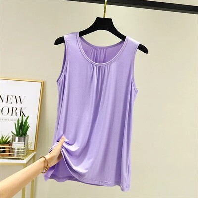 Vestă modală de mărime mare, vară, pentru femei, cu straturi de bază, îmbrăcăminte pentru acasă, îmbrăcăminte interioară, exterioară, top fără mâneci, pentru îmbrăcăminte casual