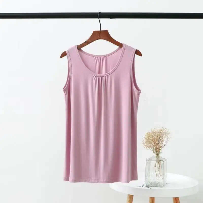 Vestă modală de mărime mare, vară, pentru femei, cu straturi de bază, îmbrăcăminte pentru acasă, îmbrăcăminte interioară, exterioară, top fără mâneci, pentru îmbrăcăminte casual