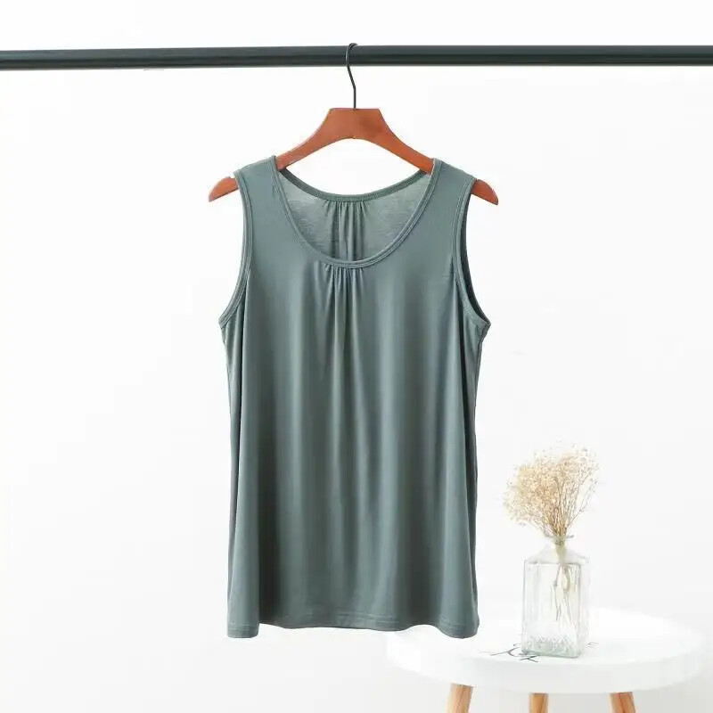 Vestă modală de mărime mare, vară, pentru femei, cu straturi de bază, îmbrăcăminte pentru acasă, îmbrăcăminte interioară, exterioară, top fără mâneci, pentru îmbrăcăminte casual