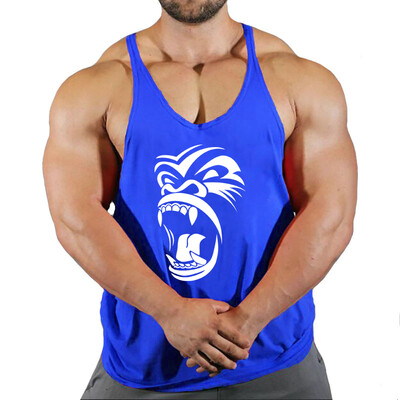 Нова гореща разпродажба Мъжки потник с щампи Дишаща хладна жилетка Риза за бягане Памучни тениски Бодибилдинг Потник за фитнес без ръкави