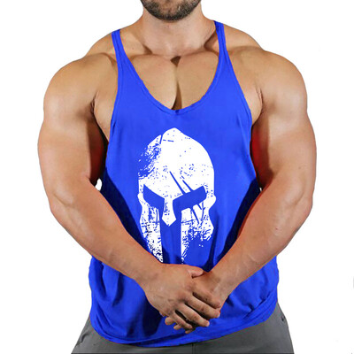 Nouă vânzare fierbinte pentru bărbați cu imprimeu tanc top, respirabil, cool, vestă, cămașă de alergare, tricouri din bumbac, body bodybuilding, fitness, fără mâneci, sală de sport