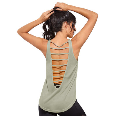 Tricou sport pentru femei, respirabil, pentru antrenament de gimnastică, tricou sport, fără spate