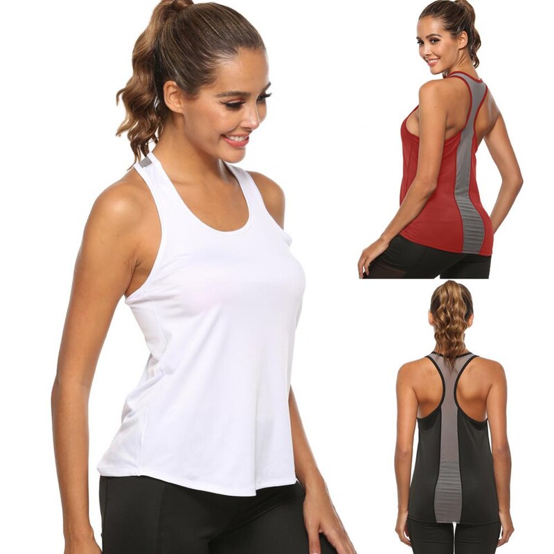 Cămăși rezervor pentru antrenament pentru femei, exerciții atletice, yoga, sală, maiuri, rezervor muscular, pentru femei, cu uscare rapidă, plasă, mozaic, vestă sport cu spate cros.