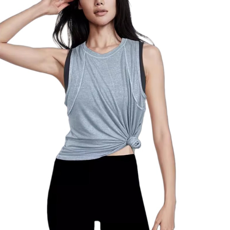 Vară, vrac, uscare rapidă, maiou pentru yoga, femei, spate, spate deschis, respirabil, gât rotund, fără mâneci, sport, fitness, alergare vestă