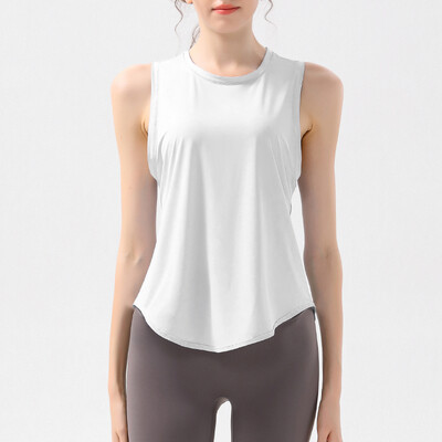 Sieviešu sporta veste bez piedurknēm T-krekls brīvs jogas krekli Plānas sieta elpojošas skriešanas krekli Ātri nožūst sporta zāle Fitness Tank Top Blūze