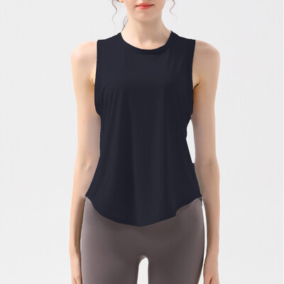 Sieviešu sporta veste bez piedurknēm T-krekls brīvs jogas krekli Plānas sieta elpojošas skriešanas krekli Ātri nožūst sporta zāle Fitness Tank Top Blūze