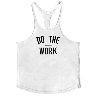 ATLIEK DARBĄ Bėgimo liemenės Vyriškos medvilninės treniruoklių salės striukės Kultūrizmas Be rankovių vienviečiai raumeniniai marškinėliai Sporto drabužiai