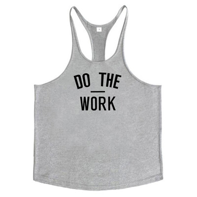 ATLIEK DARBĄ Bėgimo liemenės Vyriškos medvilninės treniruoklių salės striukės Kultūrizmas Be rankovių vienviečiai raumeniniai marškinėliai Sporto drabužiai