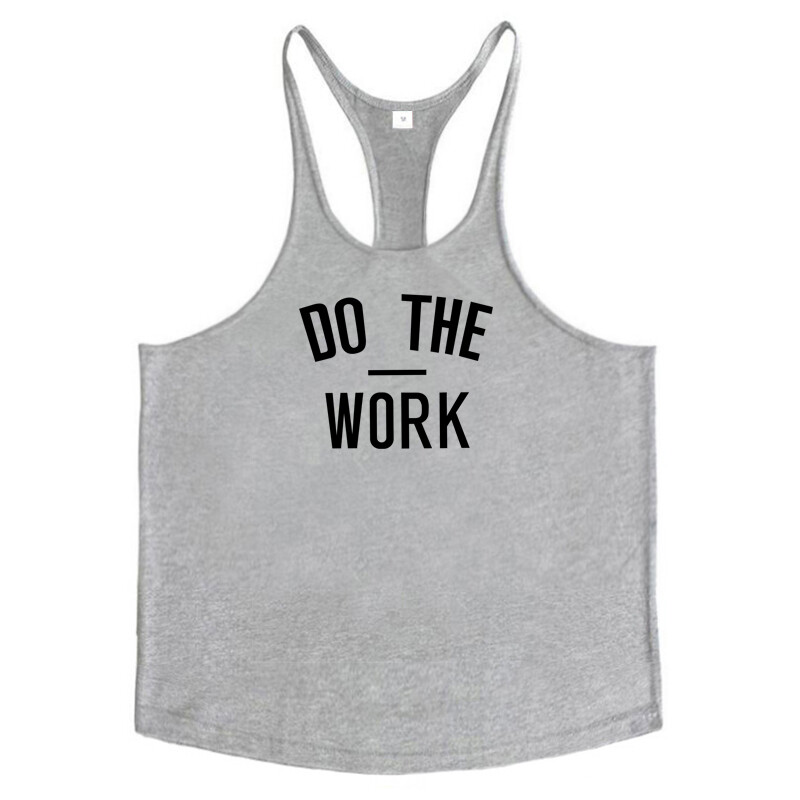 ATLIEK DARBĄ Bėgimo liemenės Vyriškos medvilninės treniruoklių salės striukės Kultūrizmas Be rankovių vienviečiai raumeniniai marškinėliai Sporto drabužiai