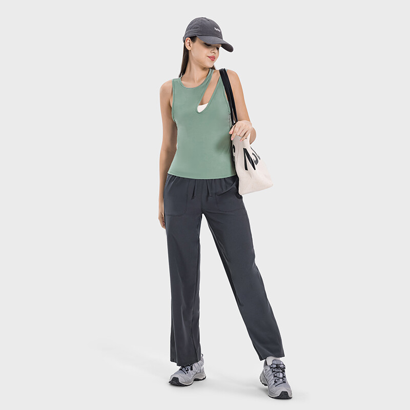 Ženska sportska majica s nepravilnim izdubljenim ramenima Brzo sušeća majica bez rukava Joga Trčanje Vježbe Dnevna tanka majica