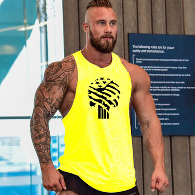 Cămașă cu craniu imprimat culturism Fitness Stringers Bărbați Tank Top Vestă de alergare Tricou de gimnastică Sport