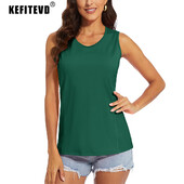 KEFITEVD Ljetni ženski prsluk za trčanje Brzosušeća lagana majica s okruglim izrezom bez rukava Atletske majice bez rukava Prsluk za fitnes i jogu za teretanu