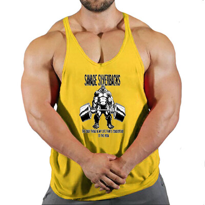 2024 Noul Bodybuilding Stringer Tank Tops Bărbați Anime amuzant de vară Îmbrăcăminte vestă de alergare Îmbrăcăminte de fitness Maiuri de gimnastică din bumbac