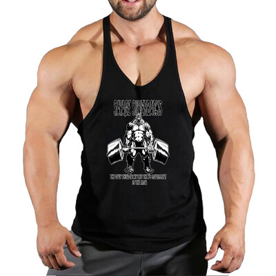 2024 Noul Bodybuilding Stringer Tank Tops Bărbați Anime amuzant de vară Îmbrăcăminte vestă de alergare Îmbrăcăminte de fitness Maiuri de gimnastică din bumbac