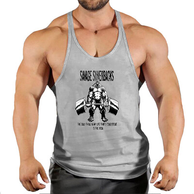 2024 Noul Bodybuilding Stringer Tank Tops Bărbați Anime amuzant de vară Îmbrăcăminte vestă de alergare Îmbrăcăminte de fitness Maiuri de gimnastică din bumbac