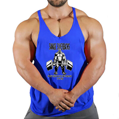 2024 Noul Bodybuilding Stringer Tank Tops Bărbați Anime amuzant de vară Îmbrăcăminte vestă de alergare Îmbrăcăminte de fitness Maiuri de gimnastică din bumbac