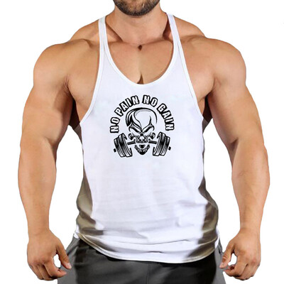 2024 Noul Bodybuilding Stringer Tank Tops Bărbați Anime amuzant de vară Îmbrăcăminte vestă de alergare Îmbrăcăminte de fitness Maiuri de gimnastică din bumbac