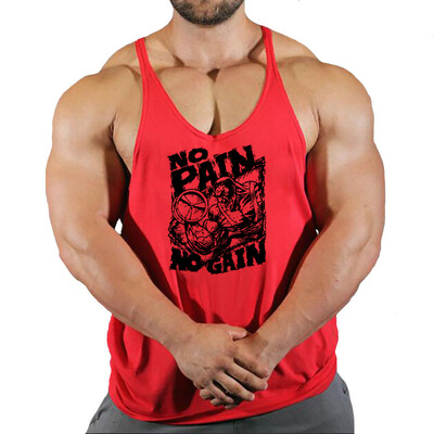 2024 Noul Bodybuilding Stringer Tank Tops Bărbați Anime amuzant de vară Îmbrăcăminte vestă de alergare Îmbrăcăminte de fitness Maiuri de gimnastică din bumbac