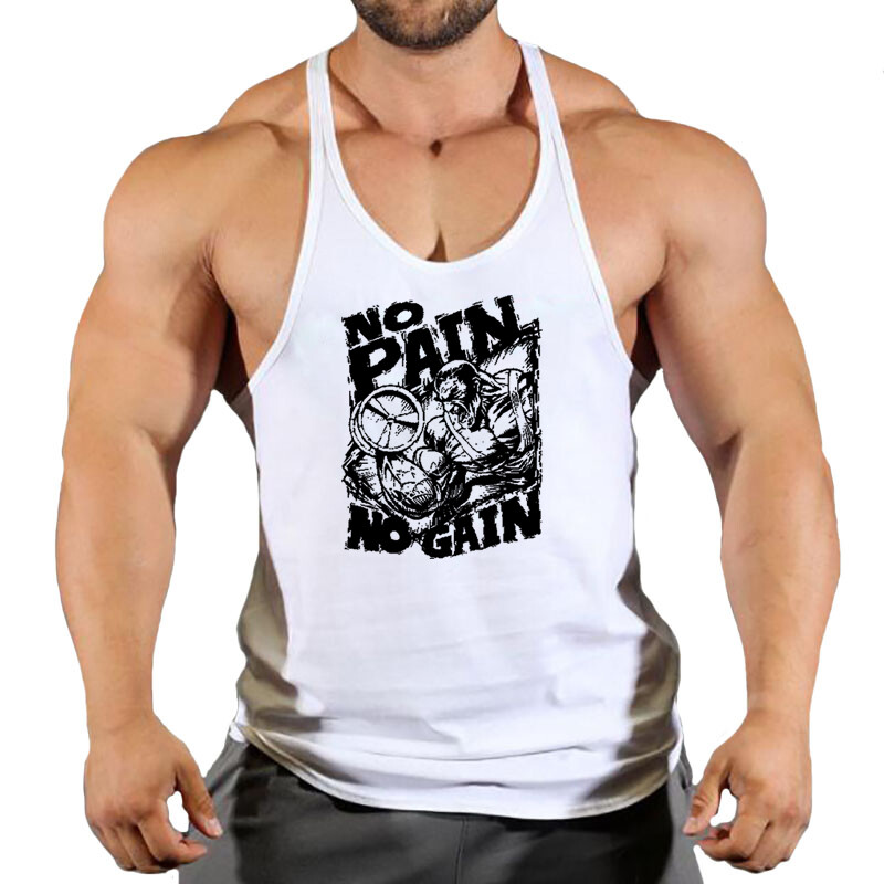 2024 Noul Bodybuilding Stringer Tank Tops Bărbați Anime amuzant de vară Îmbrăcăminte vestă de alergare Îmbrăcăminte de fitness Maiuri de gimnastică din bumbac