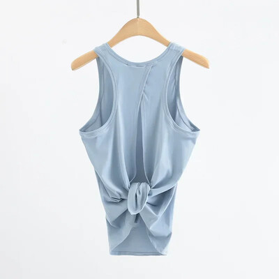 Top tanc de yoga atletic super moale, ușoare, femei, spate, deschis, simplu, sport, vestă de fitness, îmbrăcăminte largi, din nailon, pentru antrenament.