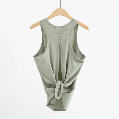 Top tanc de yoga atletic super moale, ușoare, femei, spate, deschis, simplu, sport, vestă de fitness, îmbrăcăminte largi, din nailon, pentru antrenament.