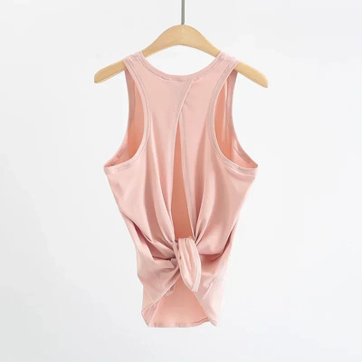 Top tanc de yoga atletic super moale, ușoare, femei, spate, deschis, simplu, sport, vestă de fitness, îmbrăcăminte largi, din nailon, pentru antrenament.