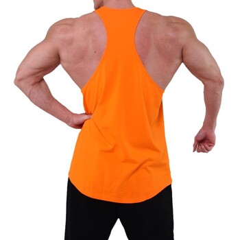 Running Tank Top Ανδρικό καλοκαιρινό αθλητικό γιλέκο γυμναστικής Βαμβακερό προπόνηση με φανελάκι γυμναστικής εσώρουχο Man Fitness Καθαρό χρώμα Αμάνικο μπλουζάκια