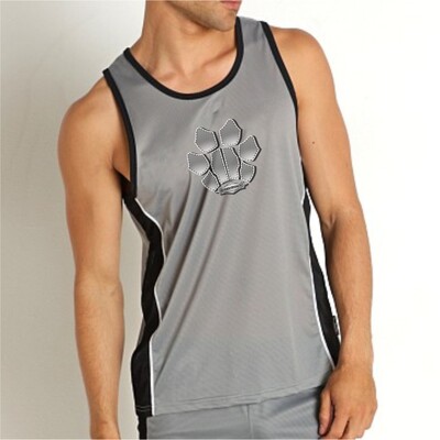Vīriešu tīklveida suņu ķepas SexyMan Play guļamveļa Muskuļu vingrošanas veste Kultūrisms Bezpiedurkņu krekls Singlets RT Fitnesa Apģērbs
