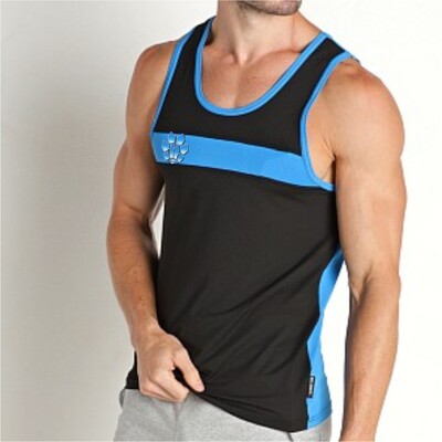 Vīriešu tīklveida suņu ķepas SexyMan Play guļamveļa Muskuļu vingrošanas veste Kultūrisms Bezpiedurkņu krekls Singlets RT Fitnesa Apģērbs