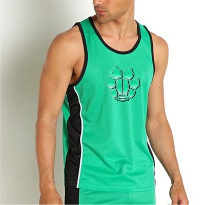 Vīriešu tīklveida suņu ķepas SexyMan Play guļamveļa Muskuļu vingrošanas veste Kultūrisms Bezpiedurkņu krekls Singlets RT Fitnesa Apģērbs