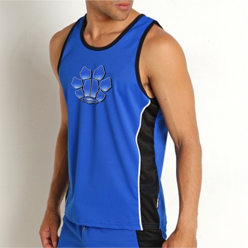 Vīriešu tīklveida suņu ķepas SexyMan Play guļamveļa Muskuļu vingrošanas veste Kultūrisms Bezpiedurkņu krekls Singlets RT Fitnesa Apģērbs