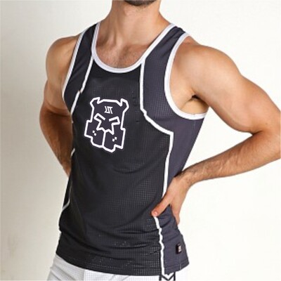 Maieu din plasă pentru bărbați SexyMan Play Lenjerie de noapte Vestă pentru gimnastică musculară Cămașă fără mâneci Culturism Maiote de fitness Îmbrăcăminte RT